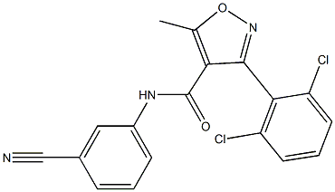 N4-(3-cyanophenyl)-3-(2,6-dichlorophenyl)-5-methylisoxazole-4-carboxamide Struktur