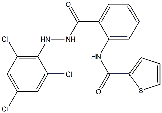 N2-(2-{[2-(2,4,6-trichlorophenyl)hydrazino]carbonyl}phenyl)thiophene-2-carboxamide Struktur