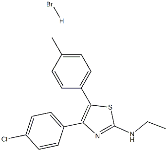 N2-ethyl-4-(4-chlorophenyl)-5-(4-methylphenyl)-1,3-thiazol-2-amine hydrobromide Struktur