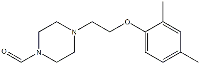 4-[2-(2,4-dimethylphenoxy)ethyl]tetrahydro-1(2H)-pyrazinecarbaldehyde Struktur