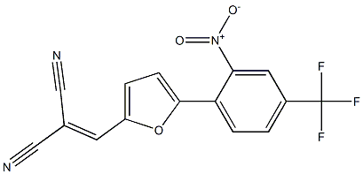 2-({5-[2-nitro-4-(trifluoromethyl)phenyl]-2-furyl}methylidene)malononitrile Struktur