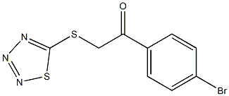 1-(4-bromophenyl)-2-(1,2,3,4-thiatriazol-5-ylthio)ethan-1-one Struktur