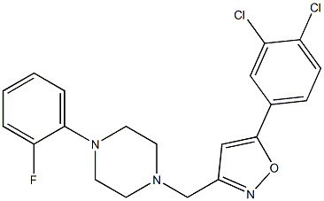 1-{[5-(3,4-dichlorophenyl)-3-isoxazolyl]methyl}-4-(2-fluorophenyl)piperazine Struktur