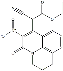 ethyl 2-cyano-2-(6-nitro-5-oxo-2,3-dihydro-1H,5H-pyrido[3,2,1-ij]quinolin-7-yl)acetate Struktur