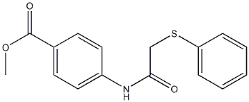 methyl 4-{[2-(phenylthio)acetyl]amino}benzoate Struktur