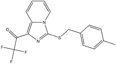 2,2,2-trifluoro-1-{3-[(4-methylbenzyl)thio]imidazo[1,5-a]pyridin-1-yl}ethan-1-one Struktur