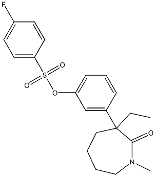 3-(3-ethyl-1-methyl-2-oxoazepan-3-yl)phenyl 4-fluorobenzene-1-sulfonate Struktur