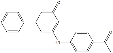 3-(4-acetylanilino)-5-phenyl-2-cyclohexen-1-one Struktur