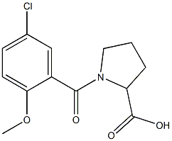 1-(5-chloro-2-methoxybenzoyl)pyrrolidine-2-carboxylic acid Struktur