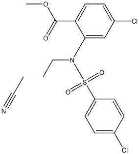 methyl 4-chloro-2-[[(4-chlorophenyl)sulfonyl](3-cyanopropyl)amino]benzoate Struktur