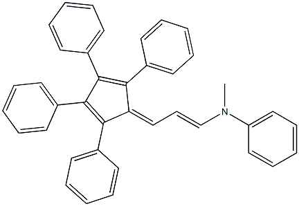 N1-methyl-N1-[3-(2,3,4,5-tetraphenylcyclopenta-2,4-dienyliden)prop-1-enyl]a niline Struktur