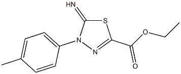 ethyl 5-imino-4-(4-methylphenyl)-4,5-dihydro-1,3,4-thiadiazole-2-carboxylate Struktur