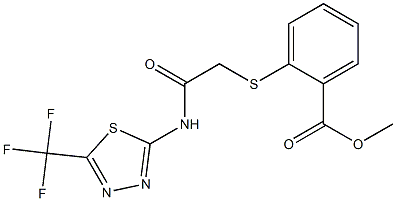 methyl 2-[(2-oxo-2-{[5-(trifluoromethyl)-1,3,4-thiadiazol-2-yl]amino}ethyl)sulfanyl]benzenecarboxylate Struktur