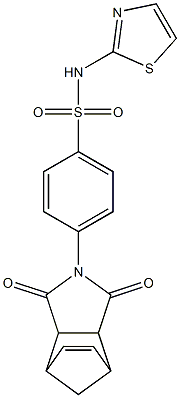 N1-(1,3-thiazol-2-yl)-4-(3,5-dioxo-4-azatricyclo[5.2.1.0~2,6~]dec-8-en-4-yl )benzene-1-sulfonamide Struktur