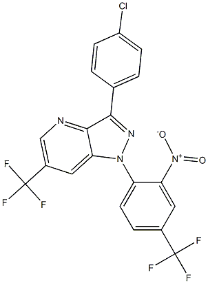 3-(4-chlorophenyl)-1-[2-nitro-4-(trifluoromethyl)phenyl]-6-(trifluoromethyl)-1H-pyrazolo[4,3-b]pyridine Struktur