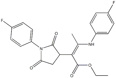 ethyl 3-(4-fluoroanilino)-2-[1-(4-fluorophenyl)-2,5-dioxotetrahydro-1H-pyrrol-3-yl]but-2-enoate Struktur