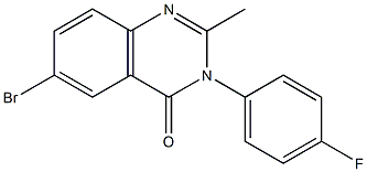 6-bromo-3-(4-fluorophenyl)-2-methyl-3,4-dihydroquinazolin-4-one Struktur