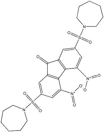 2,7-di(azepan-1-ylsulfonyl)-4,5-dinitro-9H-fluoren-9-one Struktur