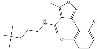 N4-[2-(tert-butylthio)ethyl]-3-(2,6-dichlorophenyl)-5-methylisoxazole-4-carboxamide Struktur