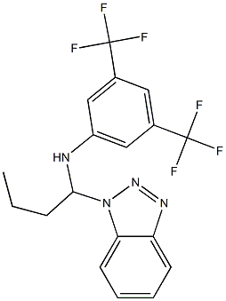 N1-[1-(1H-1,2,3-benzotriazol-1-yl)butyl]-3,5-di(trifluoromethyl)aniline Struktur