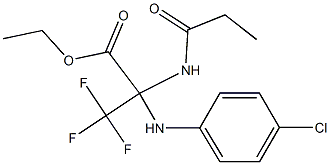 ethyl 2-(4-chloroanilino)-3,3,3-trifluoro-2-(propionylamino)propanoate Struktur