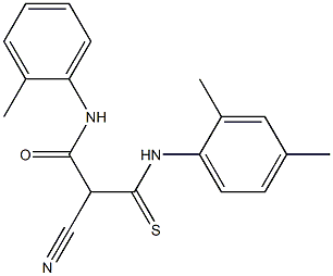 N1-(2-methylphenyl)-2-cyano-3-(2,4-dimethylanilino)-3-thioxopropanamide Struktur