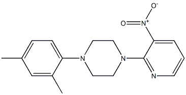 1-(2,4-dimethylphenyl)-4-(3-nitro-2-pyridinyl)piperazine Struktur