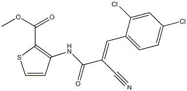 methyl 3-{[2-cyano-3-(2,4-dichlorophenyl)acryloyl]amino}thiophene-2-carboxylate Struktur