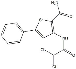 3-[(2,2-dichloroacetyl)amino]-5-phenylthiophene-2-carboxamide Struktur