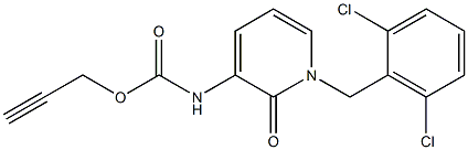 2-propynyl N-[1-(2,6-dichlorobenzyl)-2-oxo-1,2-dihydro-3-pyridinyl]carbamate Struktur