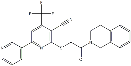 6-{[2-(3,4-dihydroisoquinolin-2(1H)-yl)-2-oxoethyl]thio}-4-(trifluoromethyl)-2,3'-bipyridine-5-carbonitrile Struktur