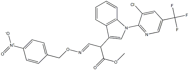 methyl 2-{1-[3-chloro-5-(trifluoromethyl)-2-pyridinyl]-1H-indol-3-yl}-3-{[(4-nitrobenzyl)oxy]imino}propanoate Struktur