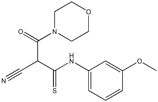 N1-(3-methoxyphenyl)-2-cyano-3-morpholino-3-oxopropanethioamide Struktur