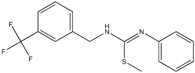 1-({[(methylsulfanyl)(phenylimino)methyl]amino}methyl)-3-(trifluoromethyl)benzene Struktur