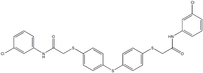 2-({4-[(4-{[2-(3-chloroanilino)-2-oxoethyl]sulfanyl}phenyl)sulfanyl]phenyl}sulfanyl)-N-(3-chlorophenyl)acetamide Struktur