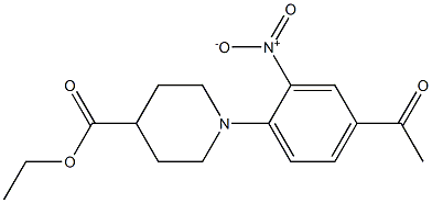 ethyl 1-(4-acetyl-2-nitrophenyl)piperidine-4-carboxylate Struktur