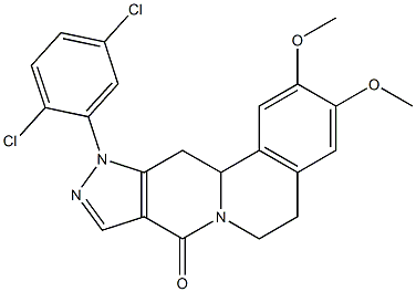 11-(2,5-dichlorophenyl)-2,3-dimethoxy-5,11,12,12a-tetrahydropyrazolo[3',4':4,5]pyrido[2,1-a]isoquinolin-8(6H)-one Struktur