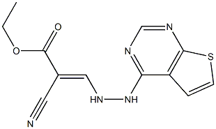 ethyl 2-cyano-3-(2-thieno[2,3-d]pyrimidin-4-ylhydrazino)acrylate Struktur