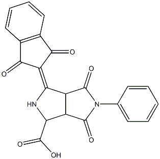 3-(1,3-dioxo-1,3-dihydro-2H-inden-2-yliden)-4,6-dioxo-5-phenyloctahydropyrrolo[3,4-c]pyrrole-1-carboxylic acid Struktur