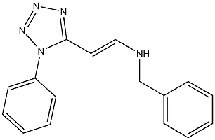 N1-benzyl-2-(1-phenyl-1H-1,2,3,4-tetraazol-5-yl)eth-1-en-1-amine Struktur