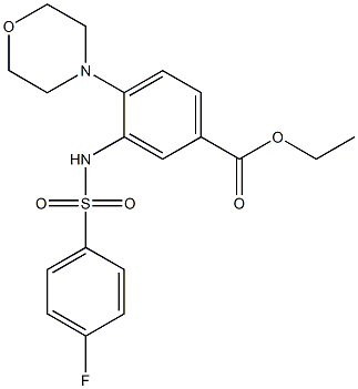 ethyl 3-{[(4-fluorophenyl)sulfonyl]amino}-4-morpholinobenzoate Struktur