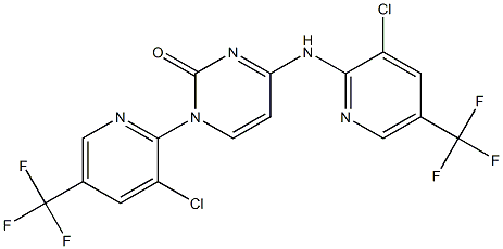 1-[3-chloro-5-(trifluoromethyl)-2-pyridinyl]-4-{[3-chloro-5-(trifluoromethyl)-2-pyridinyl]amino}-2(1H)-pyrimidinone Struktur