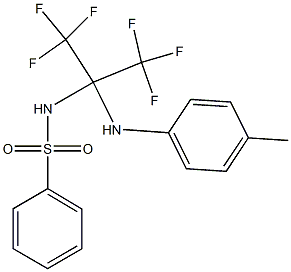 N1-[2,2,2-trifluoro-1-(4-toluidino)-1-(trifluoromethyl)ethyl]benzene-1-sulfonamide Struktur