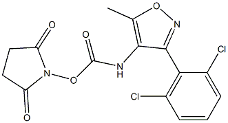 2,5-dioxotetrahydro-1H-pyrrol-1-yl N-[3-(2,6-dichlorophenyl)-5-methylisoxazol-4-yl]carbamate Struktur