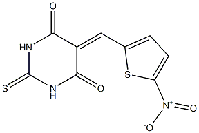 5-[(5-nitro-2-thienyl)methylidene]-2-thioxohexahydropyrimidine-4,6-dione Struktur