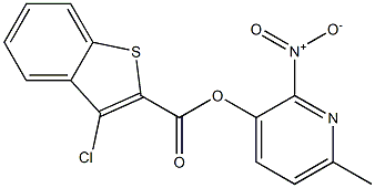 6-methyl-2-nitro-3-pyridyl 3-chlorobenzo[b]thiophene-2-carboxylate Struktur