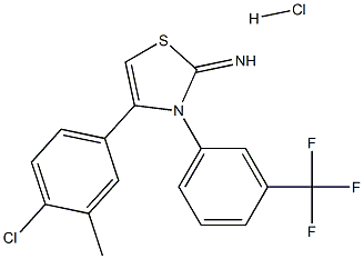 4-(4-chloro-3-methylphenyl)-3-[3-(trifluoromethyl)phenyl]-2,3-dihydro-1,3-thiazol-2-imine hydrochloride Struktur