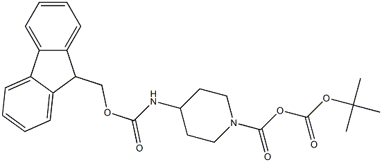 1-Boc-4-Fmocamino-piperidin-carboxylic acid Struktur