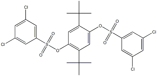 2,5-di(tert-butyl)-4-{[(3,5-dichlorophenyl)sulfonyl]oxy}phenyl 3,5-dichlorobenzene-1-sulfonate Struktur