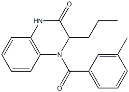 4-(3-methylbenzoyl)-3-propyl-3,4-dihydro-2(1H)-quinoxalinone Struktur